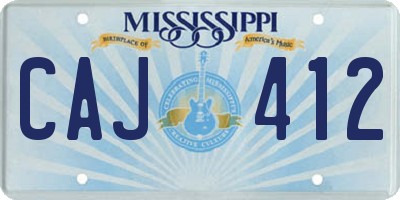 MS license plate CAJ412