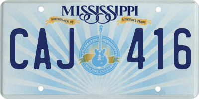 MS license plate CAJ416