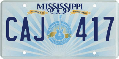 MS license plate CAJ417