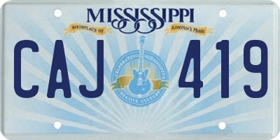 MS license plate CAJ419
