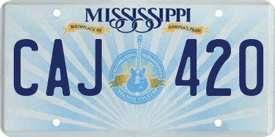 MS license plate CAJ420
