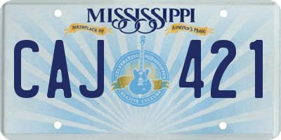 MS license plate CAJ421