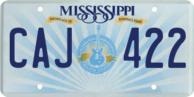 MS license plate CAJ422