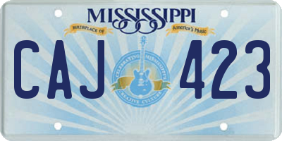 MS license plate CAJ423