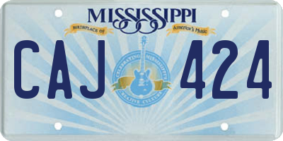 MS license plate CAJ424