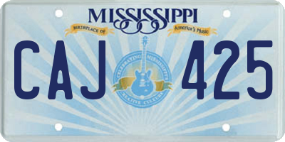 MS license plate CAJ425