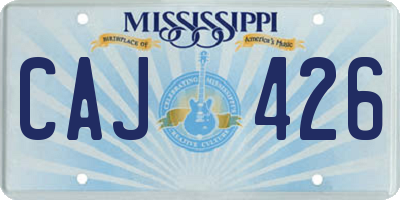 MS license plate CAJ426