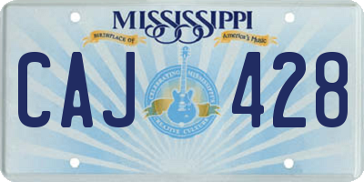 MS license plate CAJ428