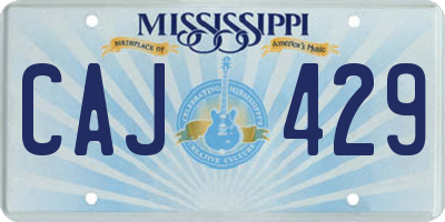 MS license plate CAJ429