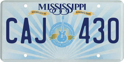 MS license plate CAJ430