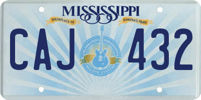 MS license plate CAJ432