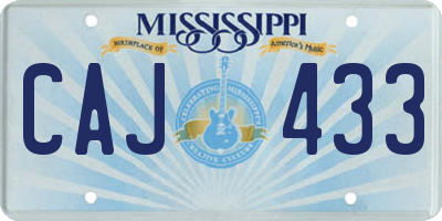 MS license plate CAJ433