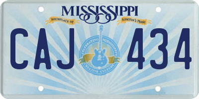 MS license plate CAJ434