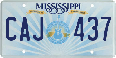 MS license plate CAJ437