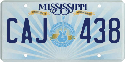 MS license plate CAJ438