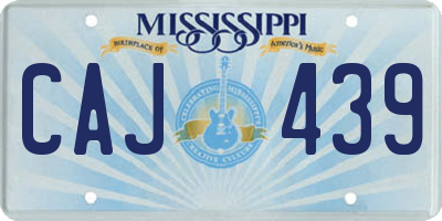 MS license plate CAJ439