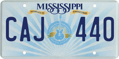 MS license plate CAJ440