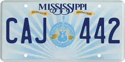 MS license plate CAJ442
