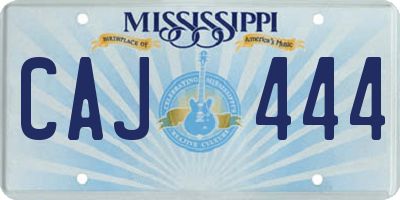 MS license plate CAJ444