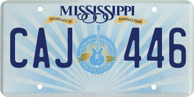 MS license plate CAJ446