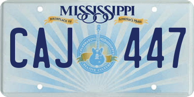 MS license plate CAJ447