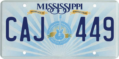 MS license plate CAJ449