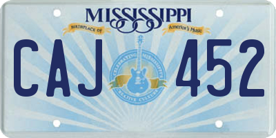 MS license plate CAJ452