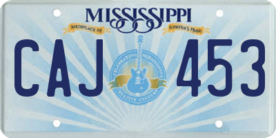 MS license plate CAJ453