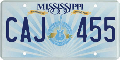 MS license plate CAJ455