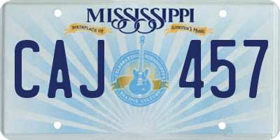 MS license plate CAJ457