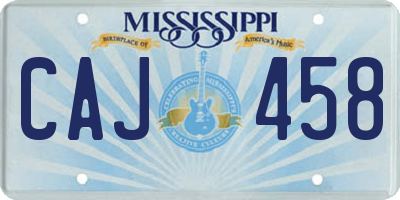 MS license plate CAJ458
