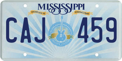 MS license plate CAJ459