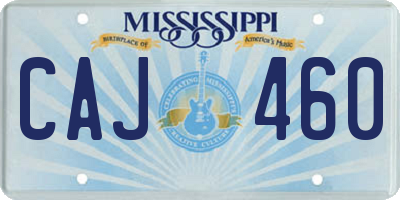 MS license plate CAJ460