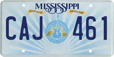 MS license plate CAJ461