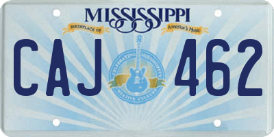 MS license plate CAJ462