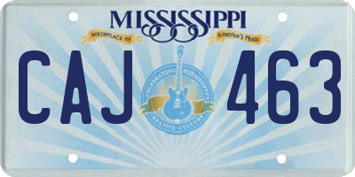 MS license plate CAJ463