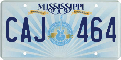 MS license plate CAJ464