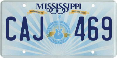 MS license plate CAJ469