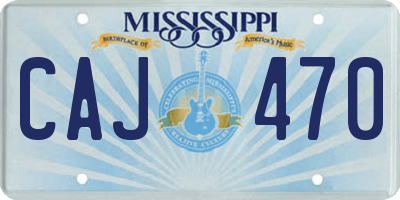 MS license plate CAJ470
