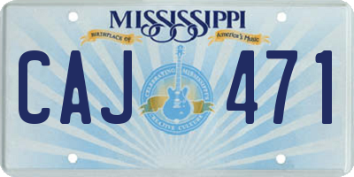 MS license plate CAJ471