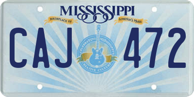 MS license plate CAJ472