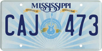 MS license plate CAJ473