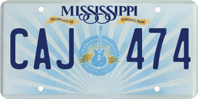 MS license plate CAJ474