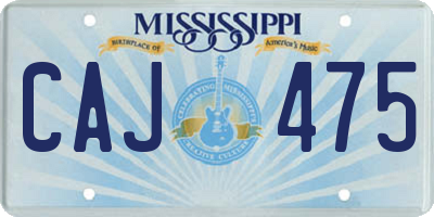 MS license plate CAJ475