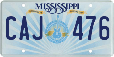 MS license plate CAJ476