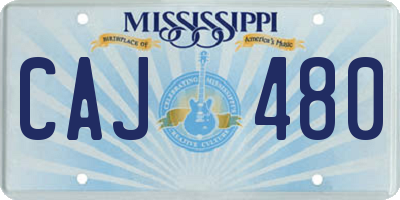 MS license plate CAJ480