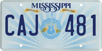 MS license plate CAJ481