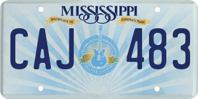 MS license plate CAJ483