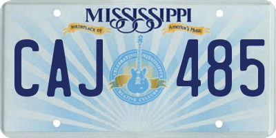 MS license plate CAJ485