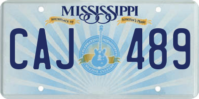 MS license plate CAJ489